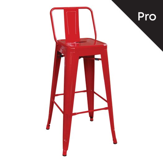 WOODWELL Ε5199,2RELIX Σκαμπό Bar-Pro με Πλάτη, Μέταλλο Βαφή Κόκκινο 43x43x76/100cm Ε5199,2