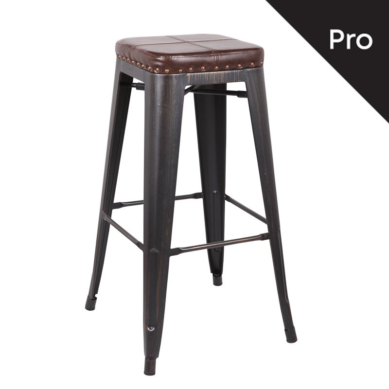 WOODWELL Ε5190P,10RELIX Σκαμπό Bar-Pro, Στοιβαζόμενο, Μέταλλο Βαφή Antique Black, Pu Σκούρο Καφέ 43x43x78cm Ε5190P,10 WOODWELL Ε5190P,10RELIX Σκαμπό Bar-Pro, Στοιβαζόμενο, Μέταλλο Βαφή Antique Black, Pu Σκούρο Καφέ 43x43x78cm Ε5190P,10