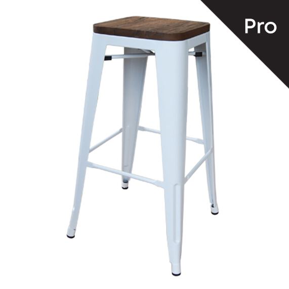 WOODWELL Ε5190WRELIX Wood Σκαμπό Bar-Pro, Στοιβαζόμενο, Μέταλλο Βαφή Άσπρο, Κάθισμα Dark Oak 43×43 H.76cm Ε5190W WOODWELL Ε5190WRELIX Wood Σκαμπό Bar-Pro, Στοιβαζόμενο, Μέταλλο Βαφή Άσπρο, Κάθισμα Dark Oak 43×43 H.76cm Ε5190W