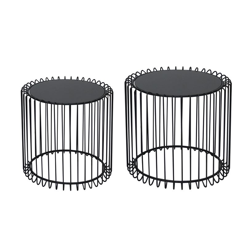 WOODWELL ΕΜ9608RICO Set-2 Τραπεζάκια Σαλονιού Καθιστικού, Μέταλλο Βαφή Μαύρο, Γυαλί Smoke Φ45 H.40cm + Φ50 H.45cm ΕΜ9608 WOODWELL ΕΜ9608RICO Set-2 Τραπεζάκια Σαλονιού Καθιστικού, Μέταλλο Βαφή Μαύρο, Γυαλί Smoke Φ45 H.40cm + Φ50 H.45cm ΕΜ9608