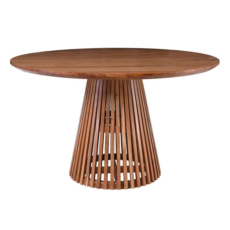 WOODWELL ΕΑ727RIM Τραπέζι Ροτόντα Τραπεζαρίας,Ξύλο Ακακία Φυσικό Φ130cm H.76cm ΕΑ727