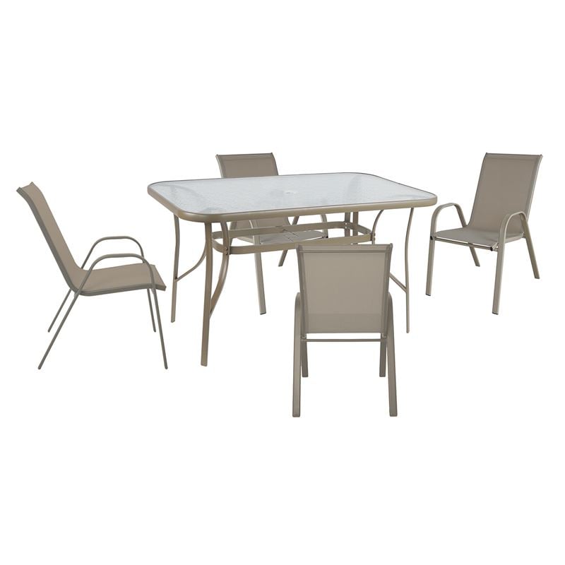 WOODWELL Ε250,80RIO Set Τραπεζαρία Κήπου Μέταλλο Βαφή Μπεζ, Textilene Μπεζ: Τραπέζι + 4 Πολυθρόνες Table:120x70x71 Armch:55x74x91 Ε250,80 WOODWELL Ε250,80RIO Set Τραπεζαρία Κήπου Μέταλλο Βαφή Μπεζ, Textilene Μπεζ: Τραπέζι + 4 Πολυθρόνες Table:120x70x71 Armch:55x74x91 Ε250,80