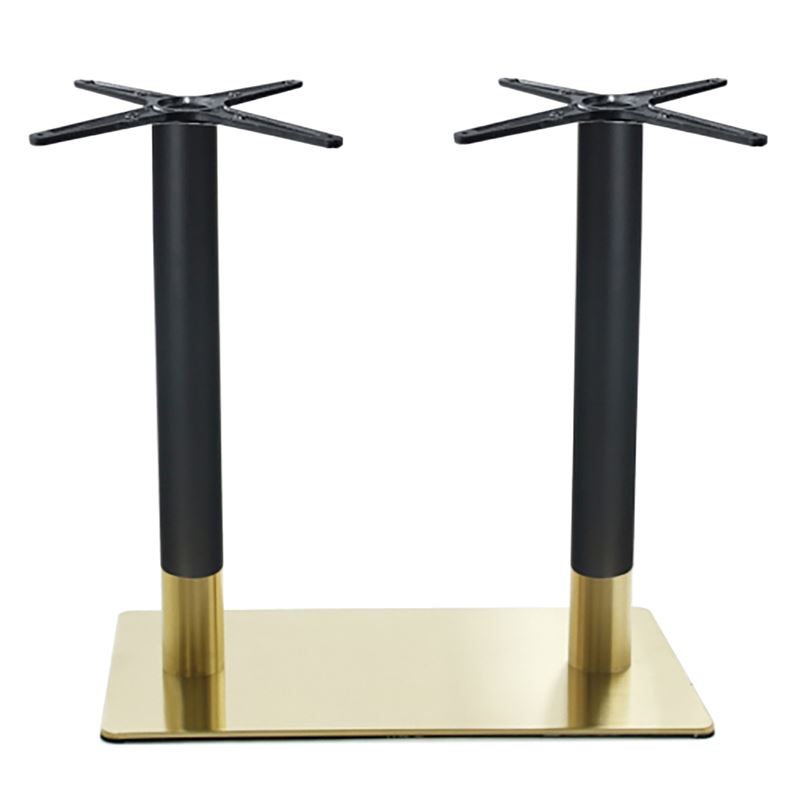 WOODWELL RIVA Βάση Τραπεζιού Μακρόστενη Gold Inox #201 - Black / 21,20 Kg 70x40cm H.72cm ΕΜ671