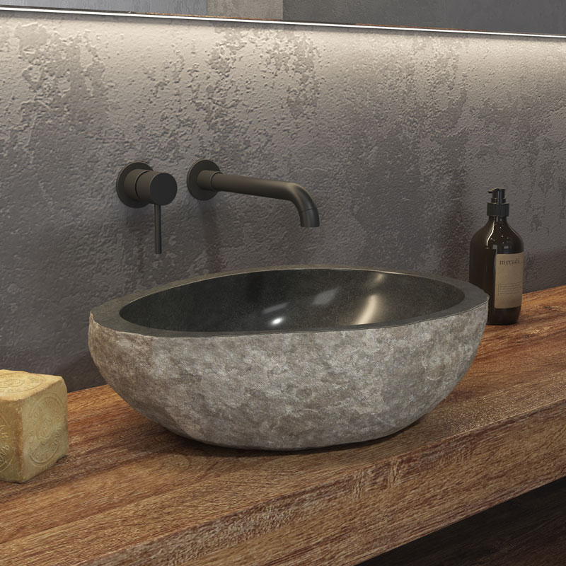 KARAG RIVER STONE Νιπτήρας επικαθήμενος πέτρινος RIVER Grey KARAG Ø40-45x15cm KARAG-5206836064994 KARAG RIVER STONE Νιπτήρας επικαθήμενος πέτρινος RIVER Grey KARAG Ø40-45x15cm KARAG-5206836064994