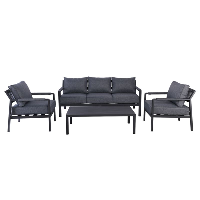 WOODWELL Ε6843RIVIERA Set Σαλόνι Κήπου ALU: 3Θέσιος+2 Πολυθρόνες+Τραπέζι, Σκελετός & Μαξιλάρια Ανθρακί 120x62x36/184x80x82/68x80x82cm Ε6843 WOODWELL Ε6843RIVIERA Set Σαλόνι Κήπου ALU: 3Θέσιος+2 Πολυθρόνες+Τραπέζι, Σκελετός & Μαξιλάρια Ανθρακί 120x62x36/184x80x82/68x80x82cm Ε6843
