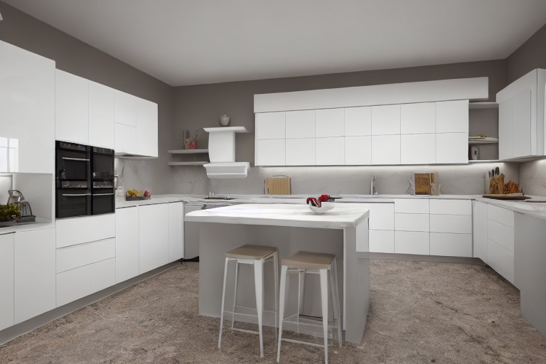 Intrahome Σύνθεση Έπιπλο Κουζίνας χρώματος Εκρού σχεδίου Με Χερσόνησο  με blum μεντεσεδες και συρτάρια 10  ΜΕΤΡΑ ΤΡΕΧΟΝ intra19591518033