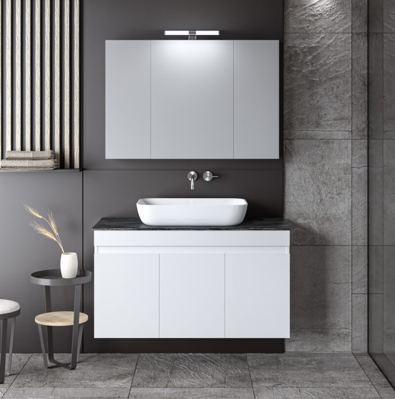 ΣΕΤ ΕΠΙΠΛΟΥ OMEGA TOP 100cm χρ.WHITE/GREY  9SOMT100GLG