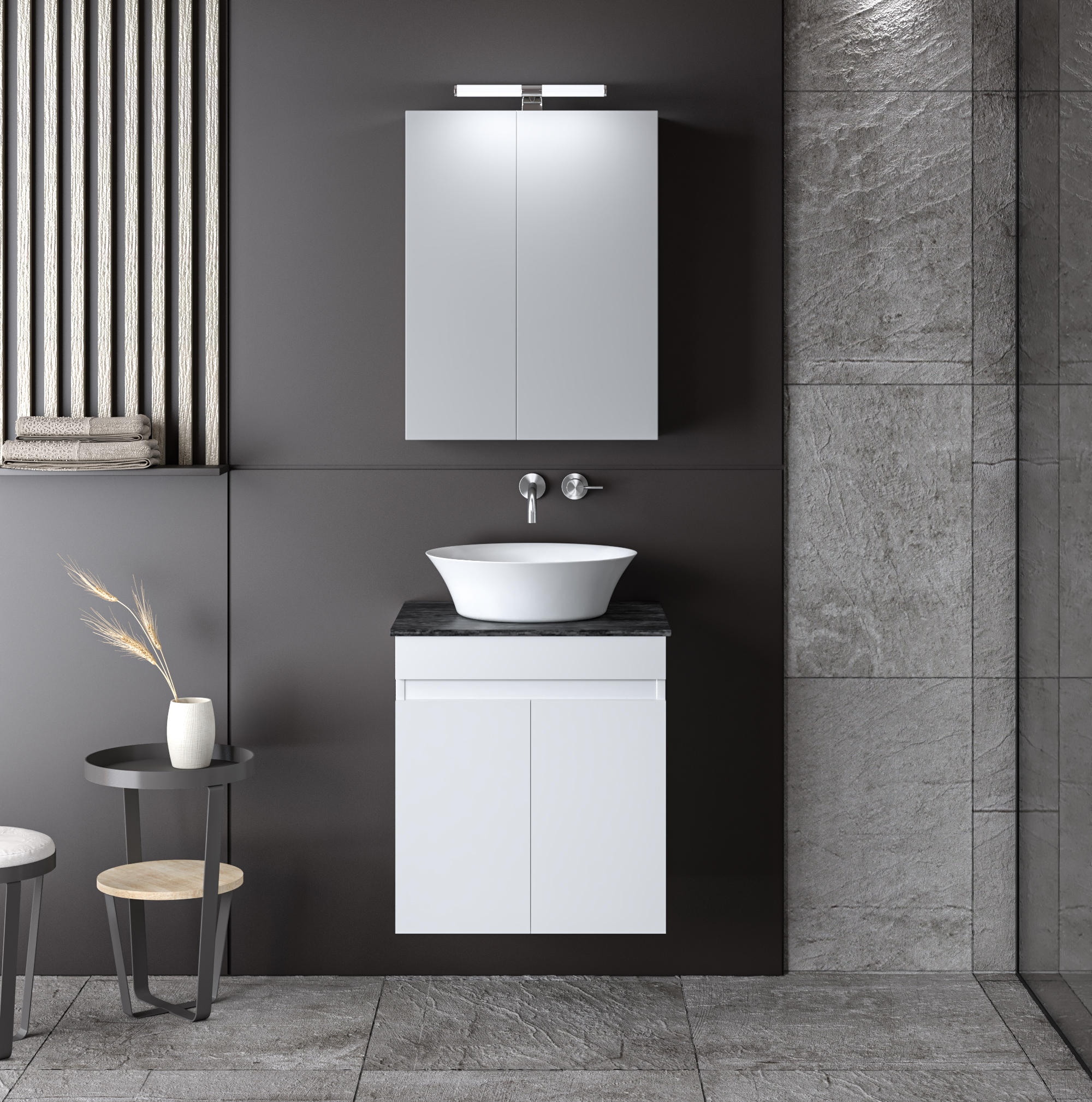 ΣΕΤ ΕΠΙΠΛΟΥ OMEGA TOP 50cm χρ.WHITE/GREY 9SOMT050GLG 9SOMT050GLG ΣΕΤ ΕΠΙΠΛΟΥ OMEGA TOP 50cm χρ.WHITE/GREY 9SOMT050GLG 9SOMT050GLG