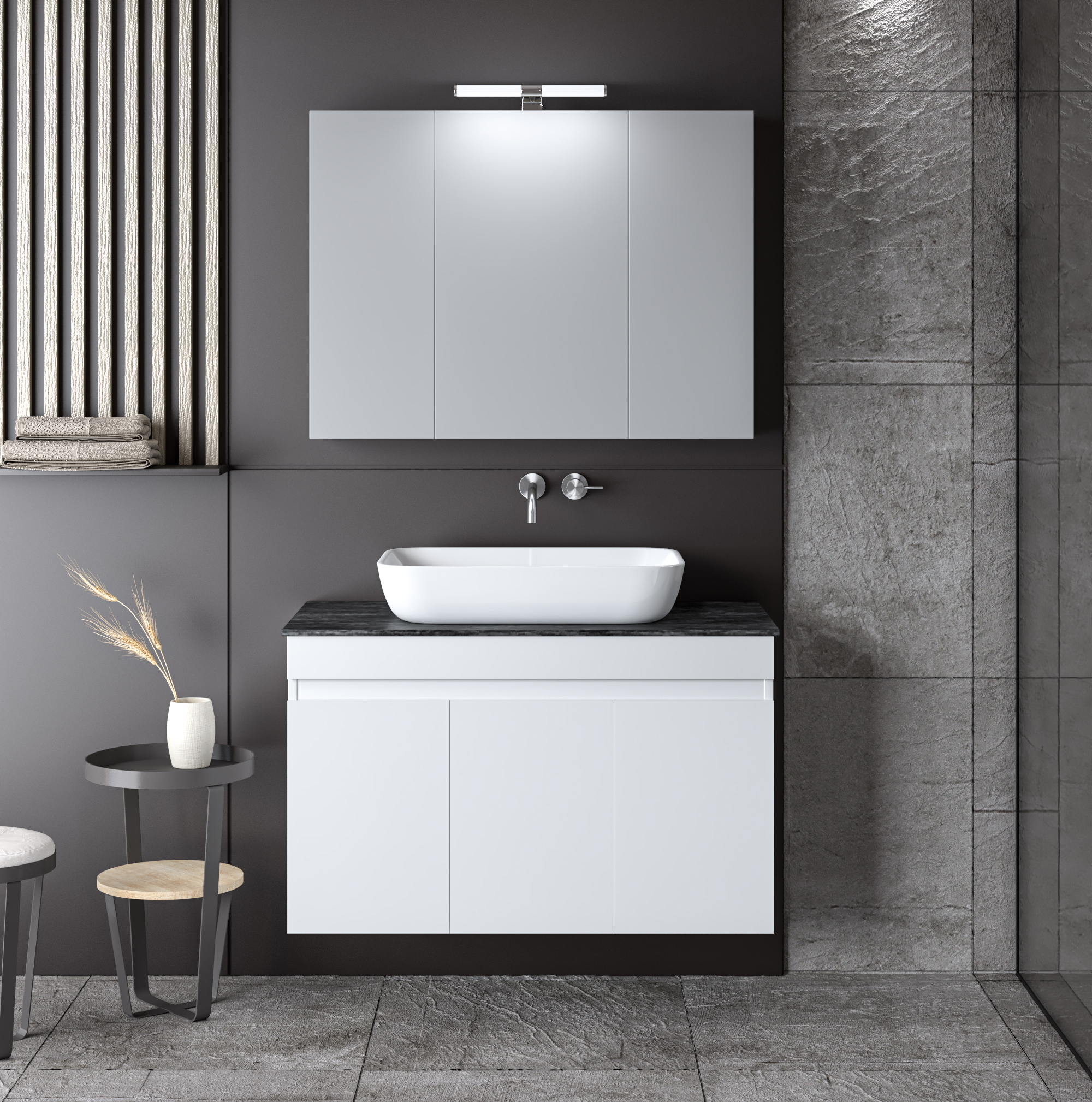 ΣΕΤ ΕΠΙΠΛΟΥ OMEGA TOP 90cm χρ.WHITE/GREY 9SOMT090GLG 9SOMT090GLG ΣΕΤ ΕΠΙΠΛΟΥ OMEGA TOP 90cm χρ.WHITE/GREY 9SOMT090GLG 9SOMT090GLG