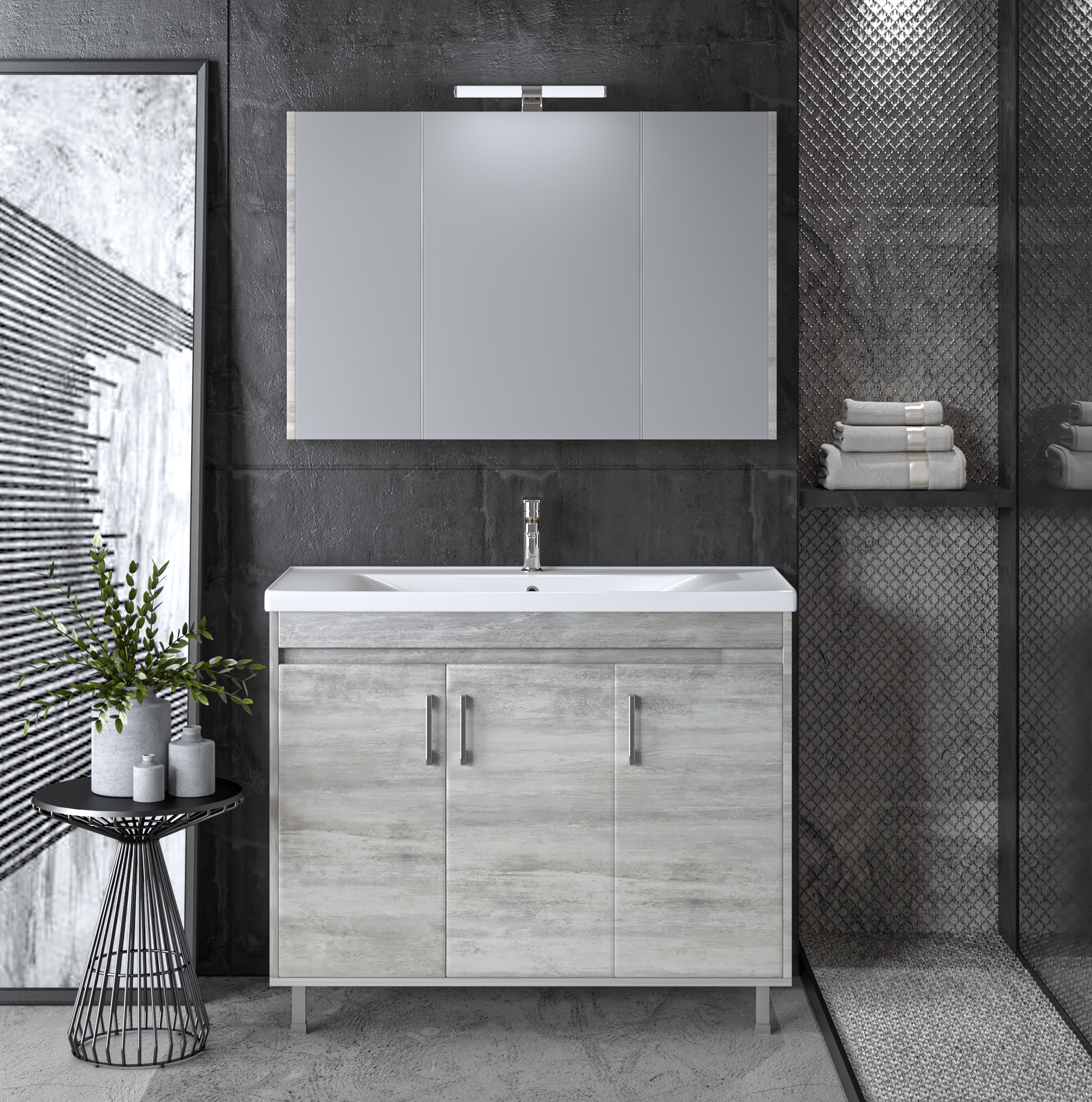 Σετ Έπιπλο Μπάνιου SAVINA CEMENT 100 9SSA100CE0W Πάγκος 97x44x83cm 9SSA100CE0W Σετ Έπιπλο Μπάνιου SAVINA CEMENT 100 9SSA100CE0W Πάγκος 97x44x83cm 9SSA100CE0W