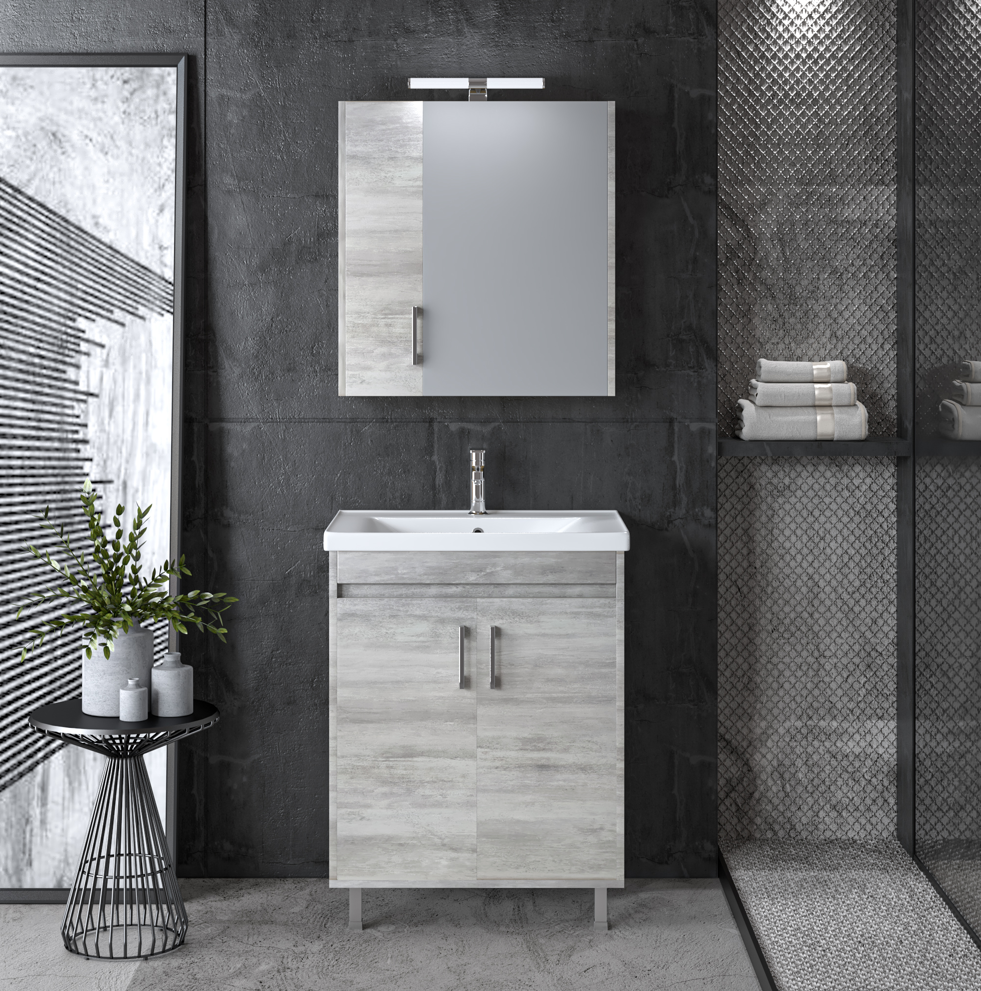 Σετ Έπιπλο Μπάνιου SAVINA CEMENT 65 9SSA065CE0W Πάγκος 61x44x82cm 9SSA065CE0W Σετ Έπιπλο Μπάνιου SAVINA CEMENT 65 9SSA065CE0W Πάγκος 61x44x82cm 9SSA065CE0W