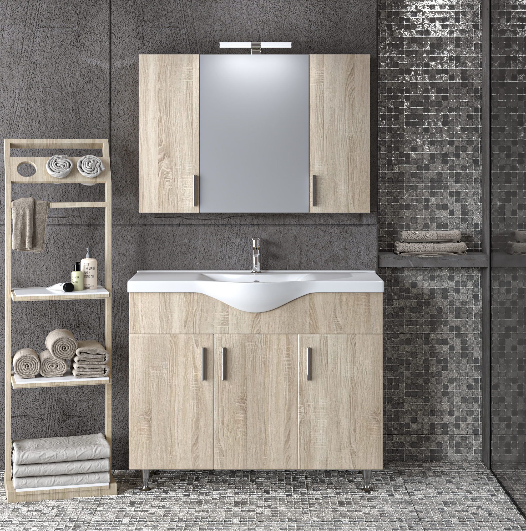 Σετ Επίπλου Mπάνιου SIENA SONOMA 100 9SSI100SN0W Πάγκο 96x34x83cm 9SSI100SN0W Σετ Επίπλου Mπάνιου SIENA SONOMA 100 9SSI100SN0W Πάγκο 96x34x83cm 9SSI100SN0W