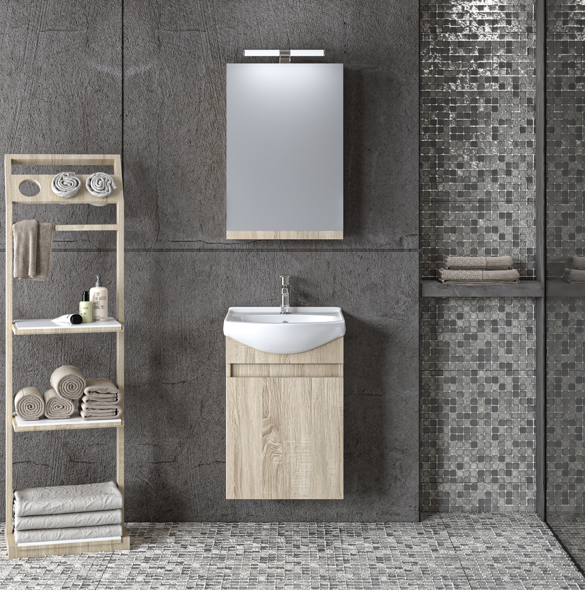 Σετ Έπιπλο Μπάνιου SIENA SONOMA 45 9SSI045SN0W Πάγκο 44.5x26x60cm 9SSI045SN0W Σετ Έπιπλο Μπάνιου SIENA SONOMA 45 9SSI045SN0W Πάγκο 44.5x26x60cm 9SSI045SN0W