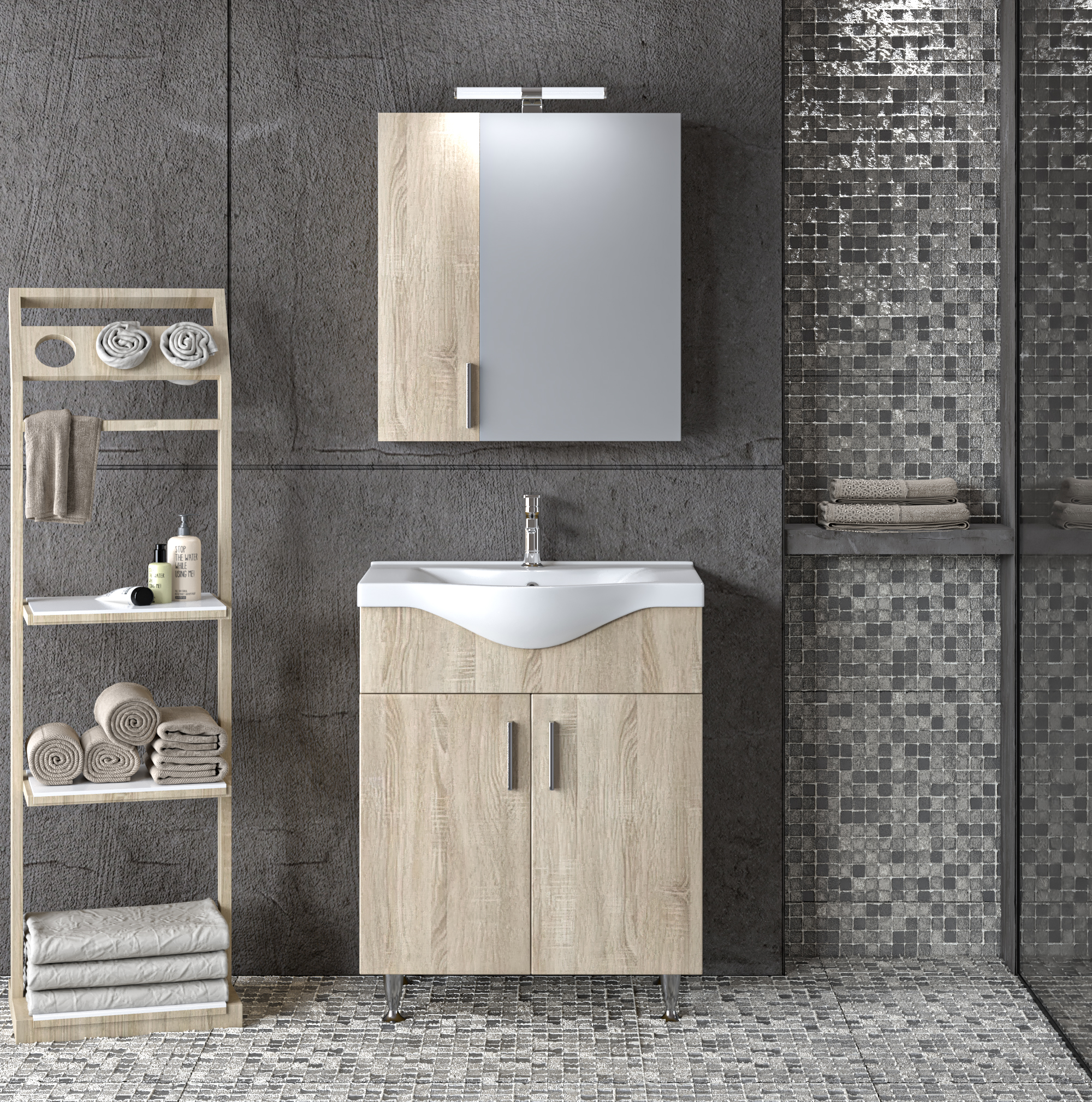 Σετ Έπιπλο Μπάνιου SIENA SONOMA 65 9SSI065SN0W Πάγκο 61x34x83cm 9SSI065SN0W Σετ Έπιπλο Μπάνιου SIENA SONOMA 65 9SSI065SN0W Πάγκο 61x34x83cm 9SSI065SN0W