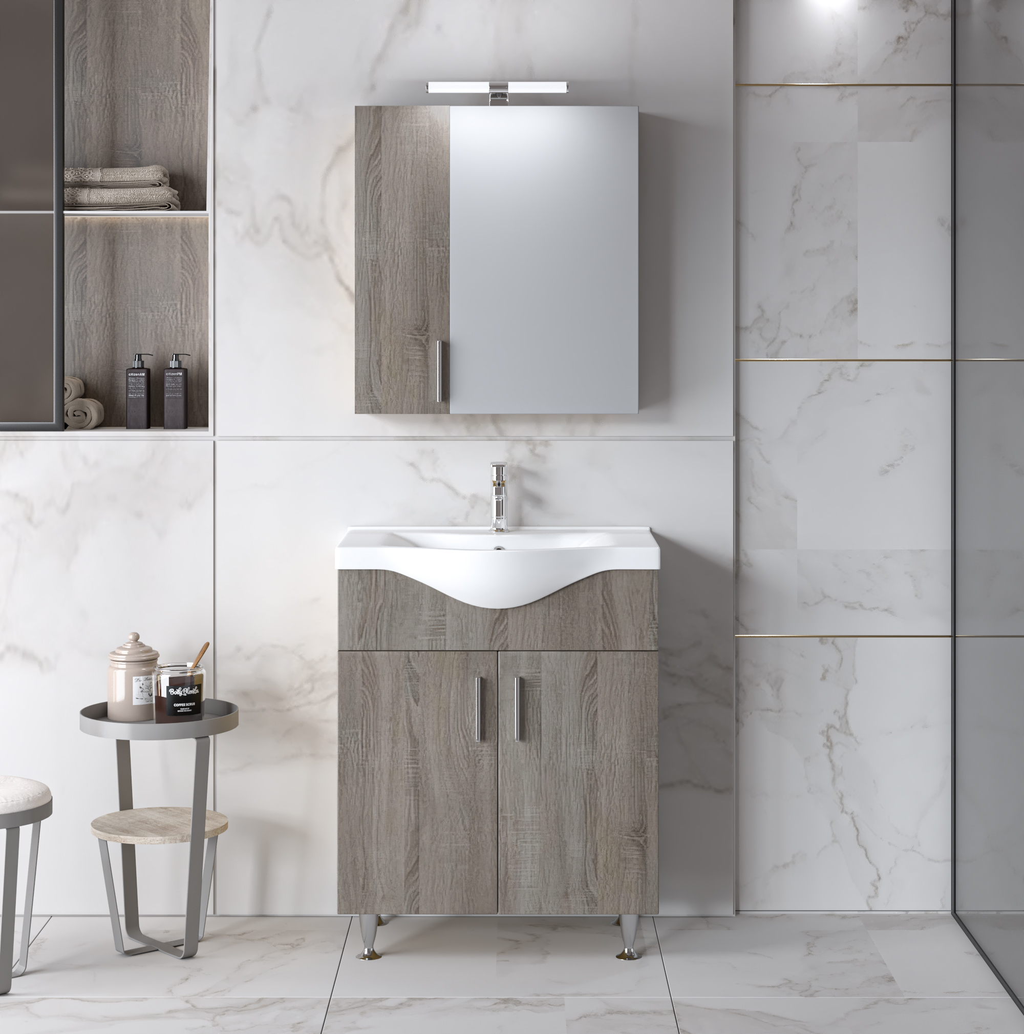 Σετ Έπιπλο Μπάνιου SIENA SONOMA DARK 65 9SSI065SD0W Πάγκο 61x34x83cm 9SSI065SD0W Σετ Έπιπλο Μπάνιου SIENA SONOMA DARK 65 9SSI065SD0W Πάγκο 61x34x83cm 9SSI065SD0W