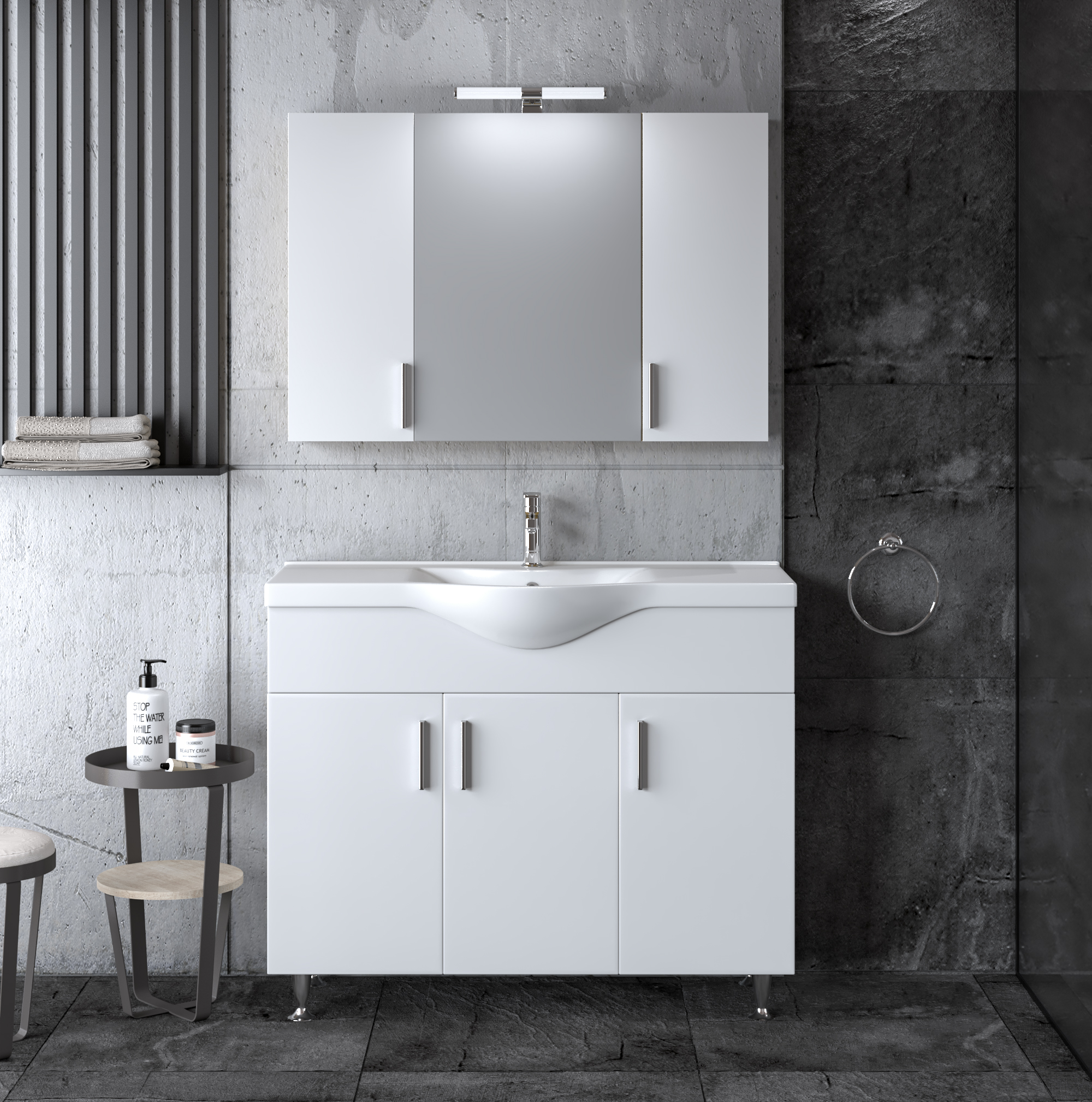 Σετ Έπιπλο Μπάνιου SIENA WHITE 100 9SSI100GL0W Πάγκο 96x34x83cm 9SSI100GL0W Σετ Έπιπλο Μπάνιου SIENA WHITE 100 9SSI100GL0W Πάγκο 96x34x83cm 9SSI100GL0W