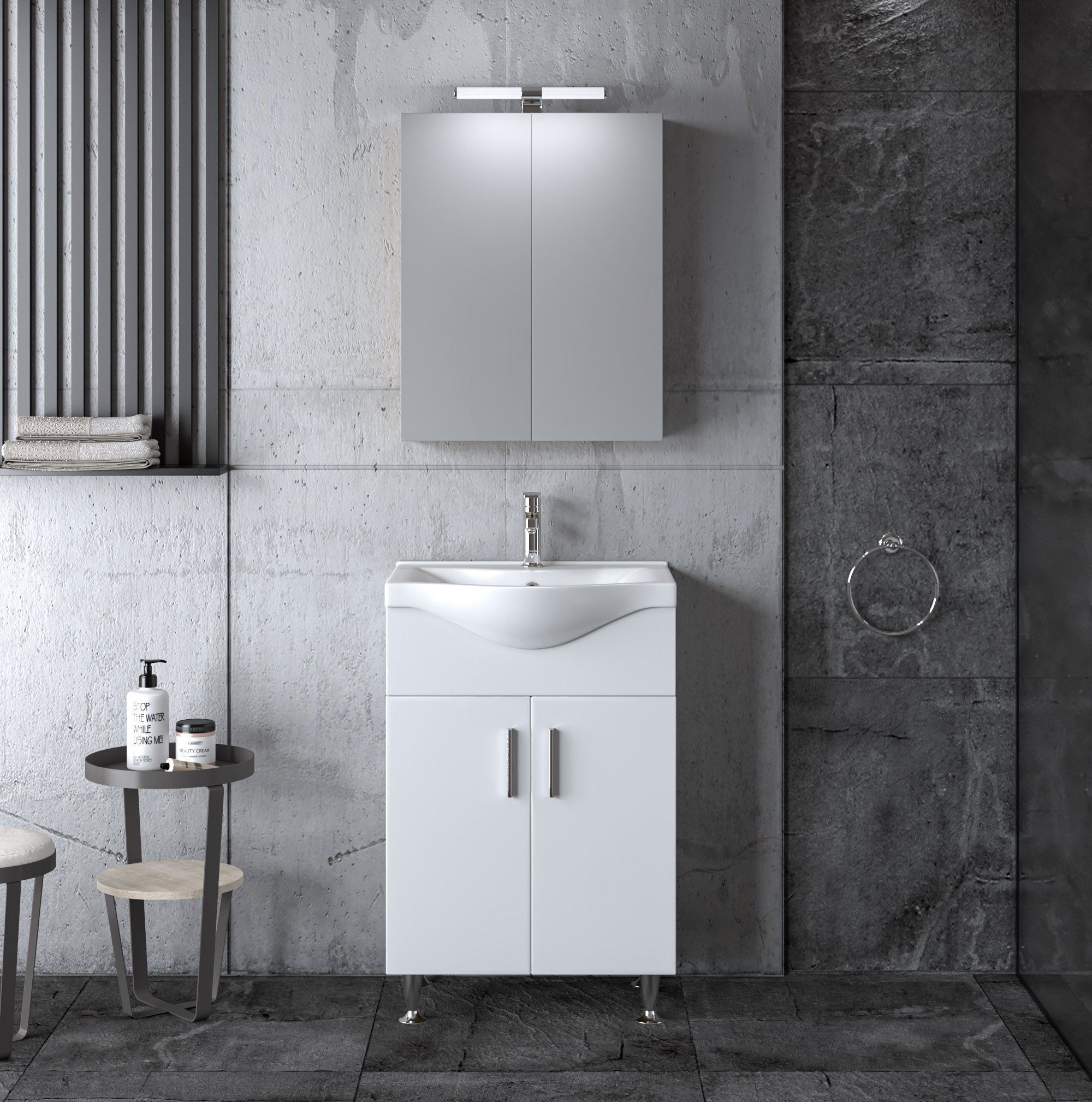 Σετ Έπιπλο Μπάνιου SIENA WHITE 55 9SSI055GL0W Πάγκο 51x34x83cm 9SSI055GL0W Σετ Έπιπλο Μπάνιου SIENA WHITE 55 9SSI055GL0W Πάγκο 51x34x83cm 9SSI055GL0W