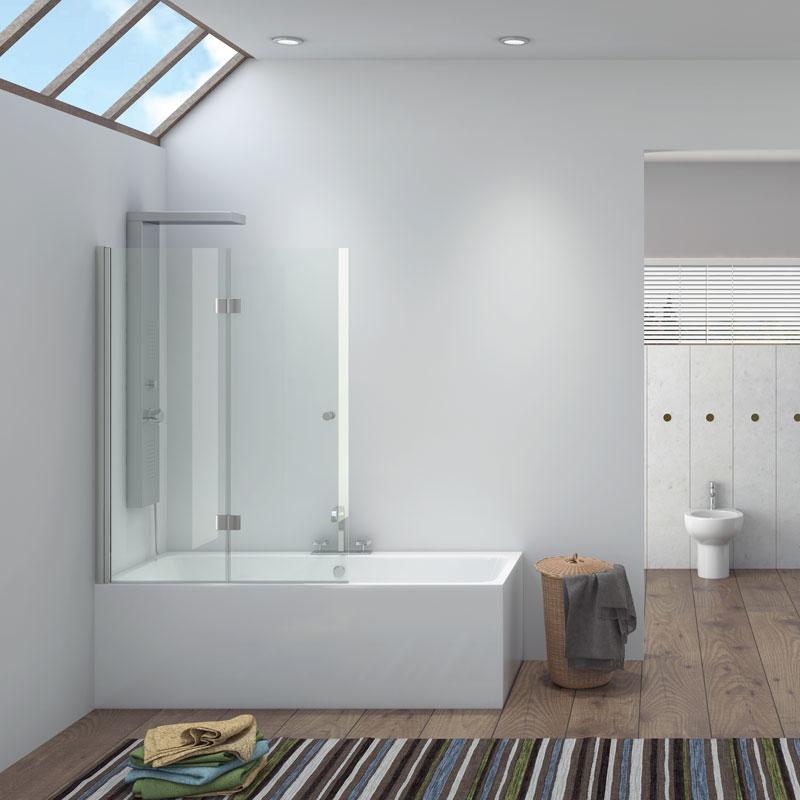 KARAG  S Πάνελ μπανιέρας αναδιπλούμενο με διάφανο κρύσταλλο S 7 VASCA Χρωμέ KARAG 90x140cm KARAG-5206836057170