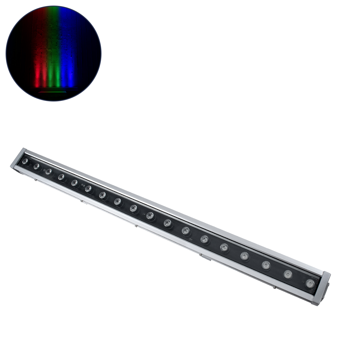 S-90995 GloboStar® WASHER-DAIA S-90995 Μπάρα Φωτισμού Wall Washer LED 54W 5400lm 30° AC 230V Αδιάβροχο IP65 Μ100 x Π7.5 x Υ7cm Πολύχρωμο RGB DMX512 Display on Body – Ασημί S-90995 GloboStar® WASHER-DAIA S-90995 Μπάρα Φωτισμού Wall Washer LED 54W 5400lm 30° AC 230V Αδιάβροχο IP65 Μ100 x Π7.5 x Υ7cm Πολύχρωμο RGB DMX512 Display on Body – Ασημί