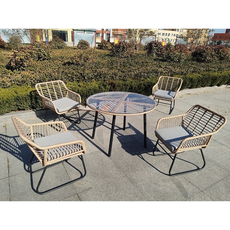 WOODWELL Ε2802SALSA Τραπεζαρία: Μέταλλο Βαφή Μαύρο-Wicker Φυσικό, Μαξιλάρι Γκρι: Τραπέζι + 4 Πολυθρόνες Table: Φ100×75 Chair:57x61x75 Ε2802 WOODWELL Ε2802SALSA Τραπεζαρία: Μέταλλο Βαφή Μαύρο-Wicker Φυσικό, Μαξιλάρι Γκρι: Τραπέζι + 4 Πολυθρόνες Table: Φ100×75 Chair:57x61x75 Ε2802