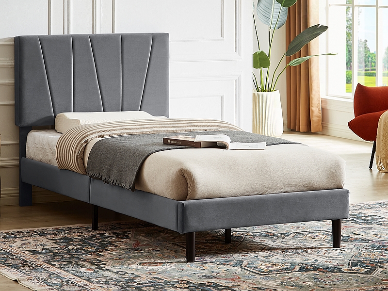 ŁÓŻKO SAVANA VELVET 90X200 KOLOR SZARY TAP.192 DIOMMI-80-3770