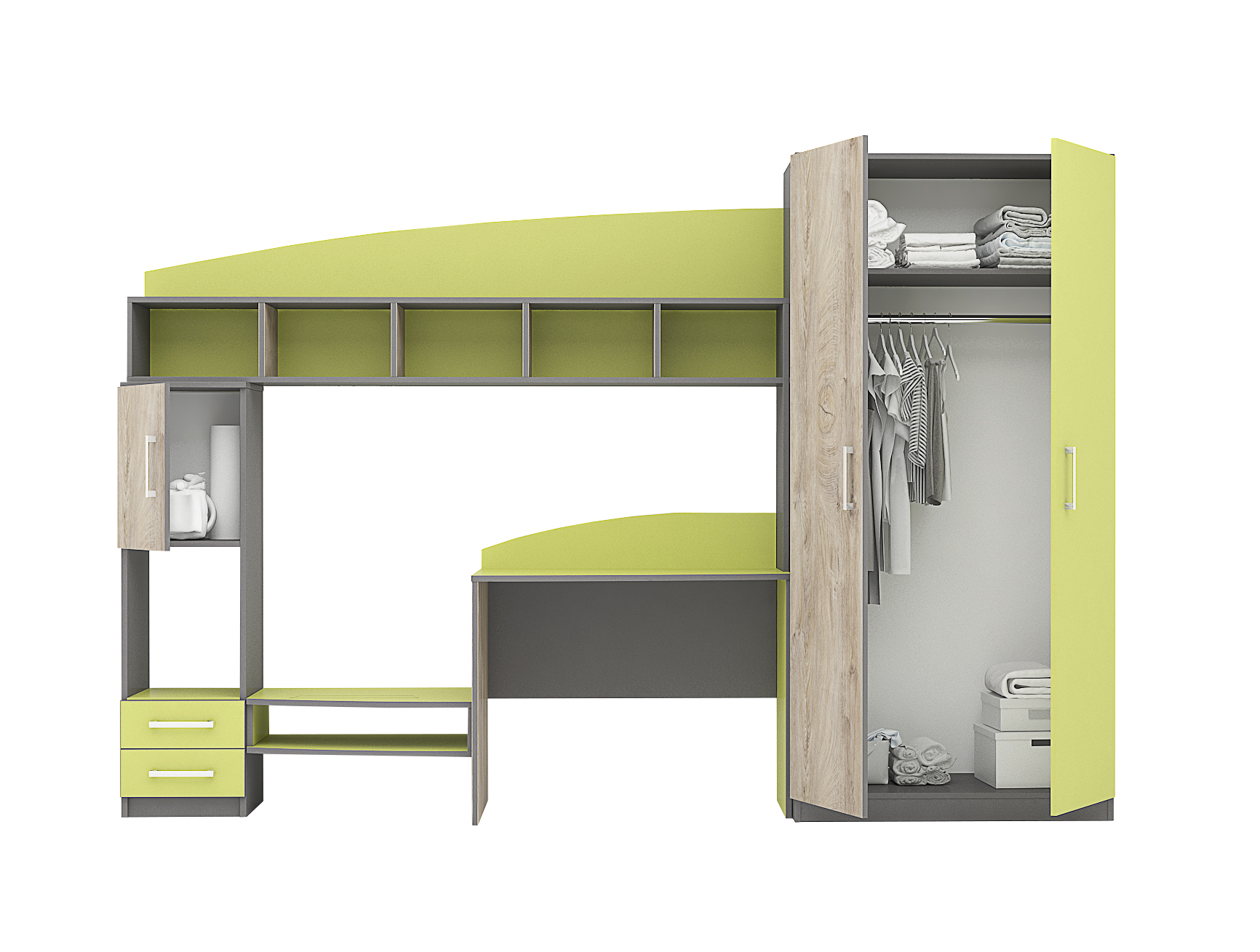 Παιδική σύνθεση γραφείου TOMAS grafit/norte/green DIOMMI 31-066 DIOMMI-31-066 Παιδική σύνθεση γραφείου TOMAS grafit/norte/green DIOMMI 31-066 DIOMMI-31-066