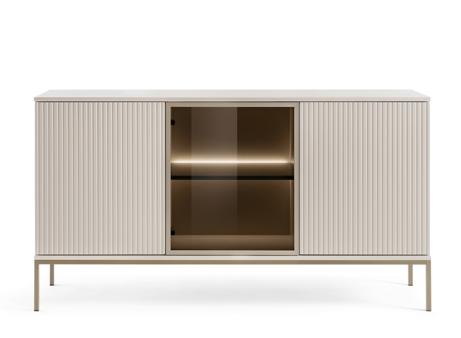 Μπουφές με βιτρίνα Sento Λευκό Kazmir 154x83x39cm