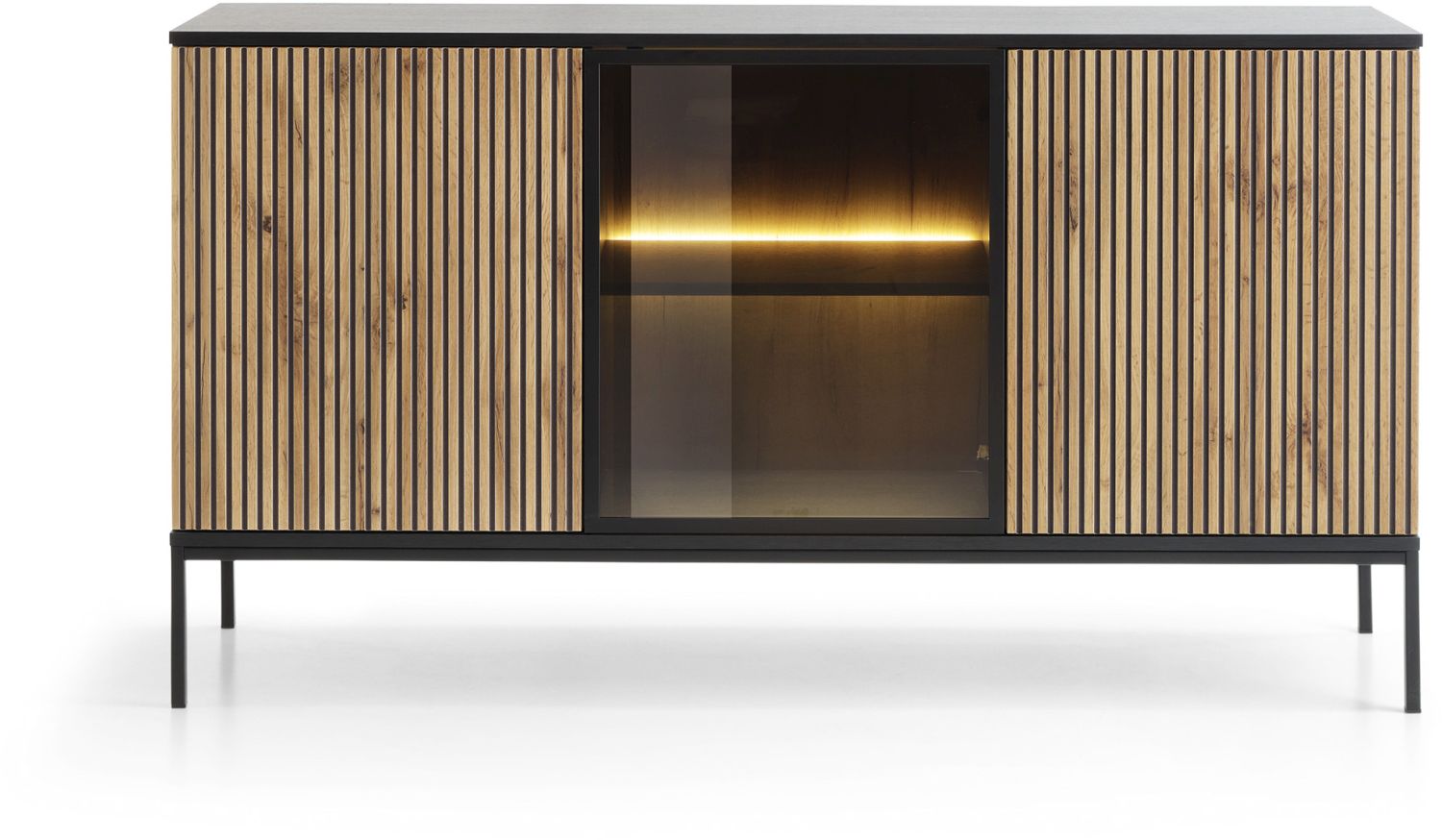 Lh-homefurniture Μπουφές με βιτρίνα Sento Ανθρακί 154x83x39 cm P_sento_21_3d Lh-homefurniture Μπουφές με βιτρίνα Sento Ανθρακί 154x83x39 cm P_sento_21_3d