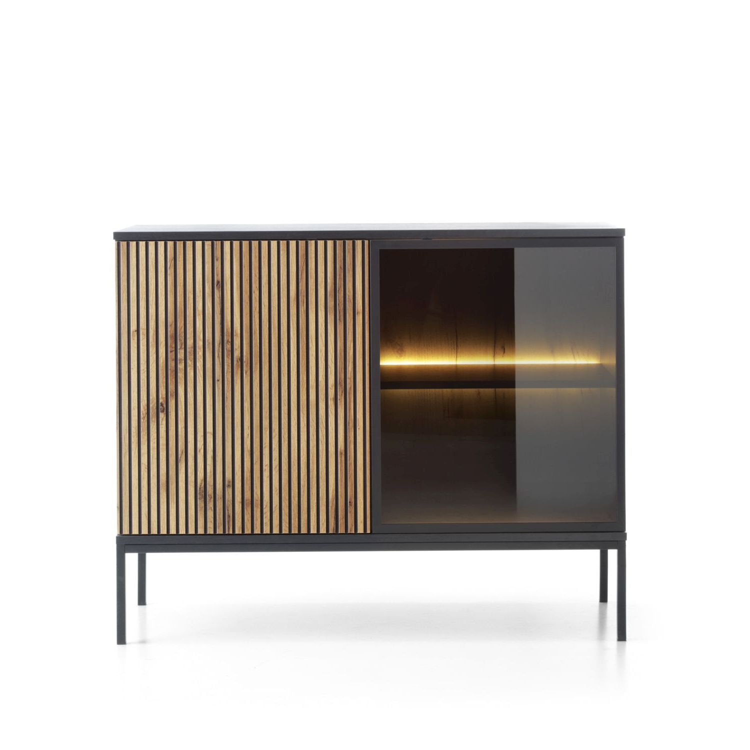 Lh-homefurniture Μπουφές με βιτρίνα Sento Ανθρακί 104x83x39 cm P_sento_21s Lh-homefurniture Μπουφές με βιτρίνα Sento Ανθρακί 104x83x39 cm P_sento_21s