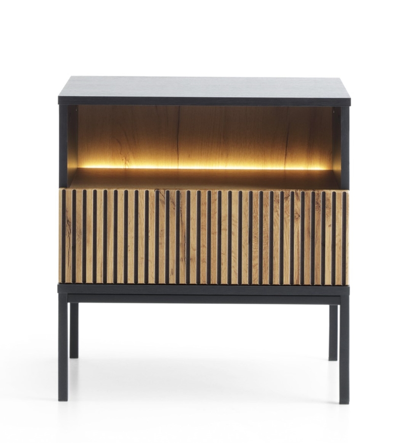 Κομοδίνο Sento Ανθρακί 54x56x39cm