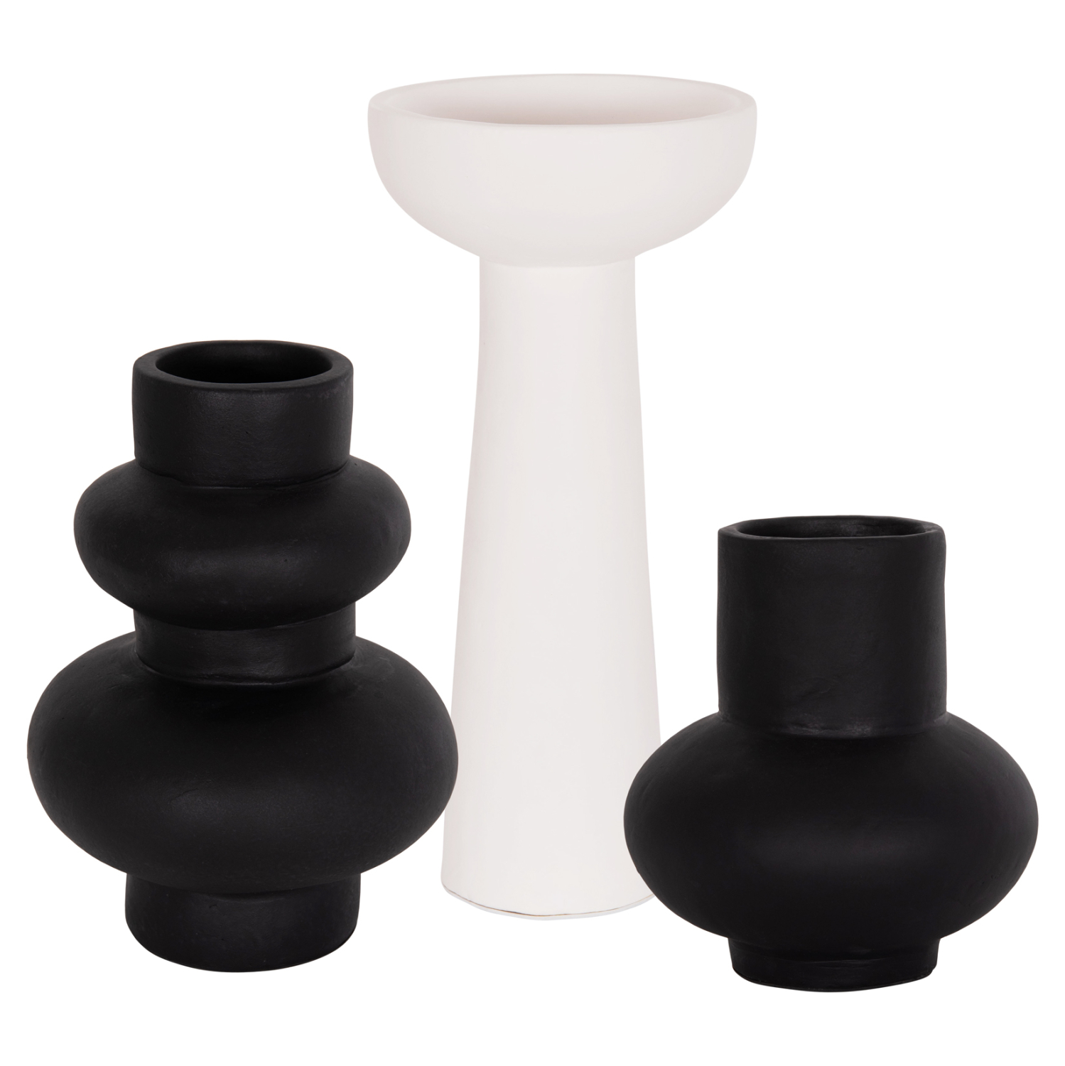 ΣΕΤ 3 ΕΠΙΤΡΑΠΕΖΙΑ ΔΙΑΚΟΣΜΗΤΙΚΑ ΒΑΖΑ DENI ΗΜ21141 FIBER CEMENT ΣΕ ΛΕΥΚΟ