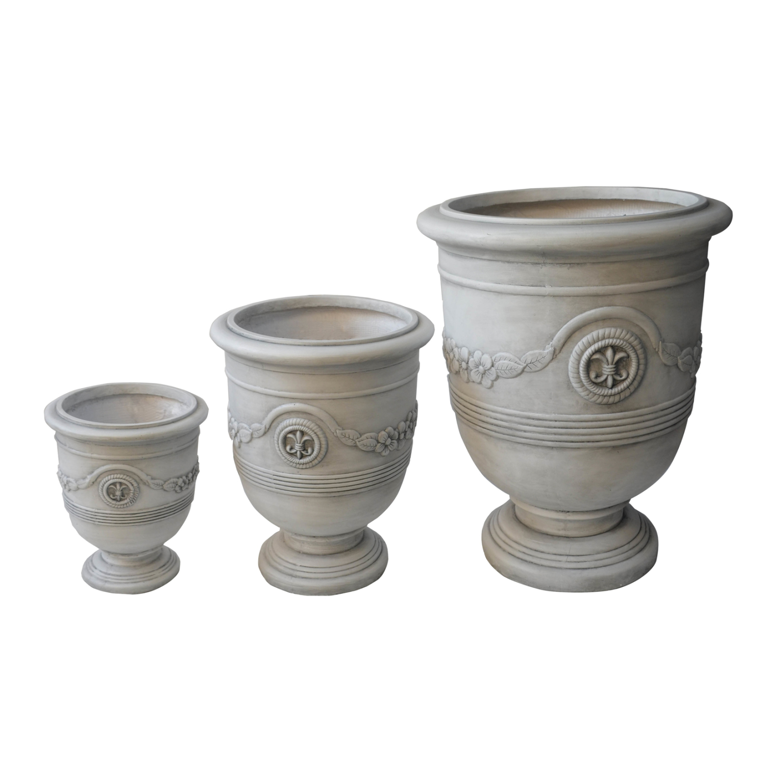 ΣΕΤ 3ΤΜΧ ΓΛΑΣΤΡΕΣ ΜΕ ΑΝΑΓΛΥΦΟ GARDENER HM4729 FIBERCLAY-ΣΕ ΥΠΟΛΕΥΚΟ Φ58x72.5Υεκ