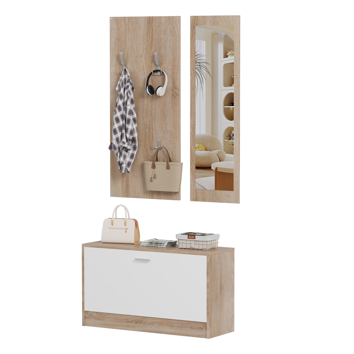 Intrahome ΣΕΤ ΕΙΣΟΔΟΥ ΜΕ ΚΑΘΡΕΠΤΗ SCASABLANCAINCASABLANCALTCASABLANCAIE-MCASABLANCARICASABLANCANNE .04 ΜΕΛΑΜΙΝΗ ΣΕ ΣΟΝΑΜΑ-ΛΕΥΚΟ 80x27x175Υεκ intraho-1646635