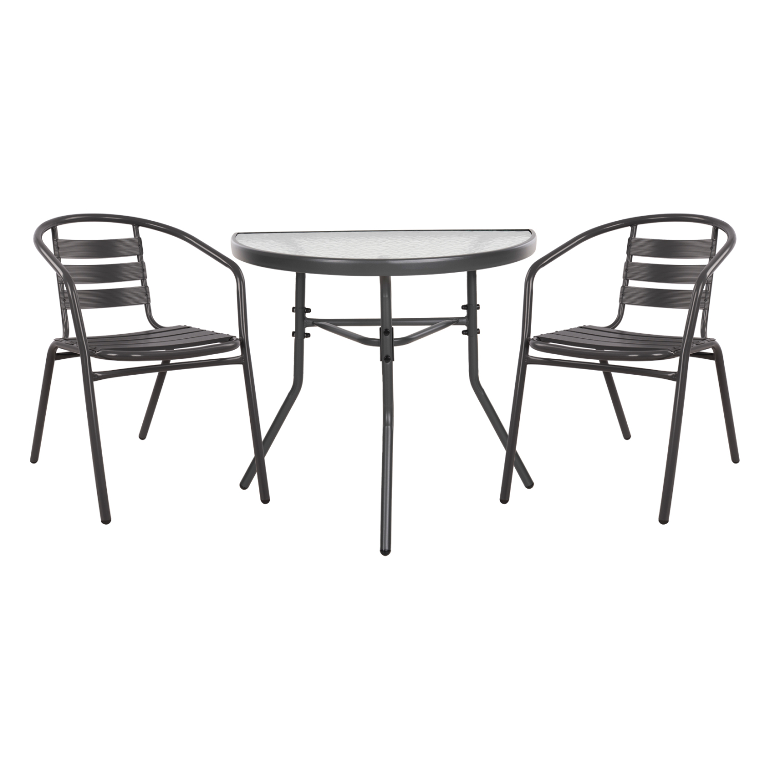 ΣΕΤ ΕΞΩΤ.ΧΩΡΟΥ 3ΤΜΧ LAURA HM21112 ΤΡΑΠΕΖΙ ΗΜΙΚΥΚΛΙΚΟ & 2 ΠΟΛΥΘΡΟΝΕΣ- ΓΚΡΙ