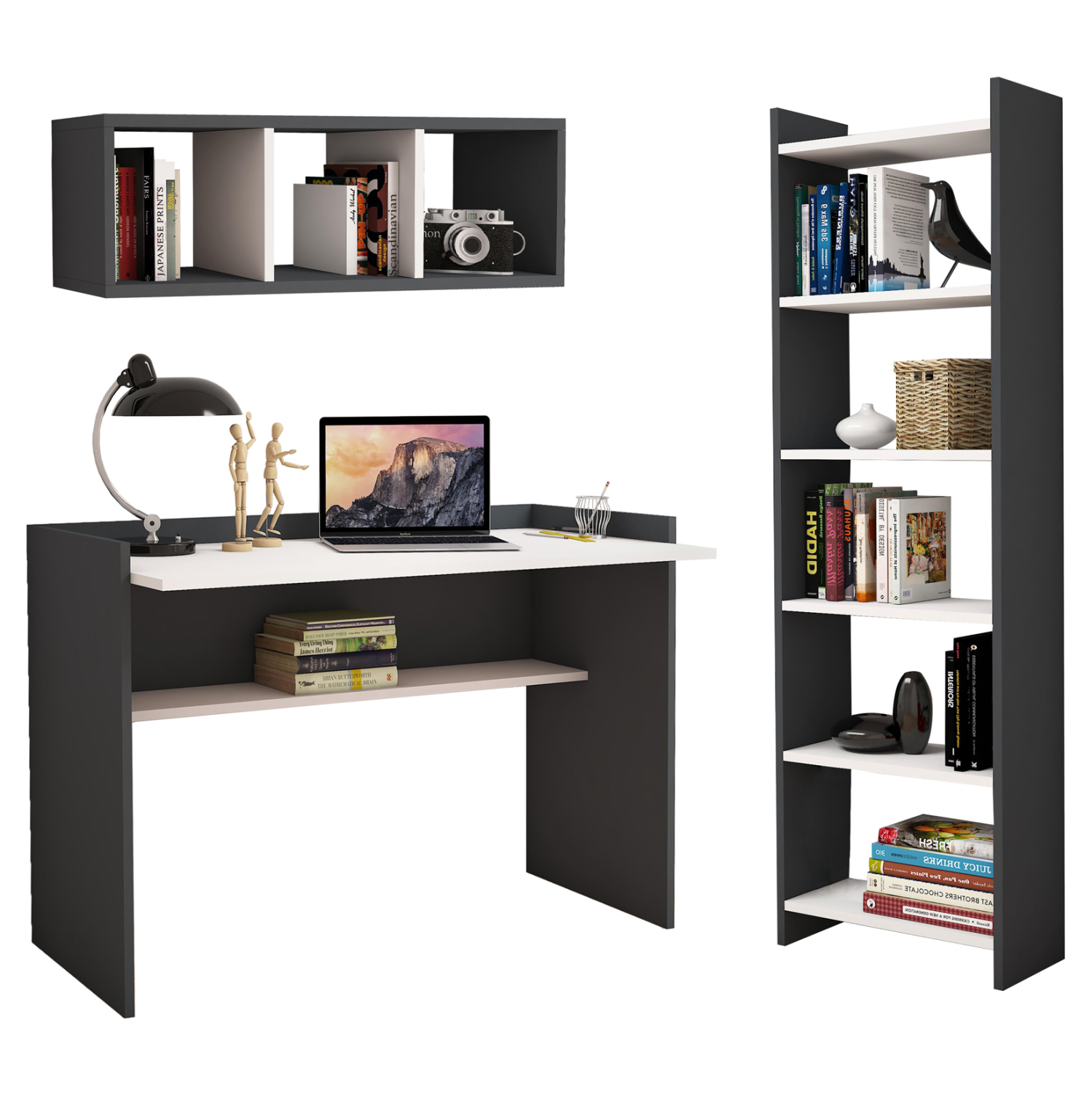 Intrahome ΣΕΤ ΓΡΑΦΕΙΟΥ 3ΤΜΧ .13 ΜΕΛΑΜΙΝΗ ΣΕ ΓΚΡΙ ΚΑΙ ΛΕΥΚΟ ΧΡΩΜΑ intraho-0007514