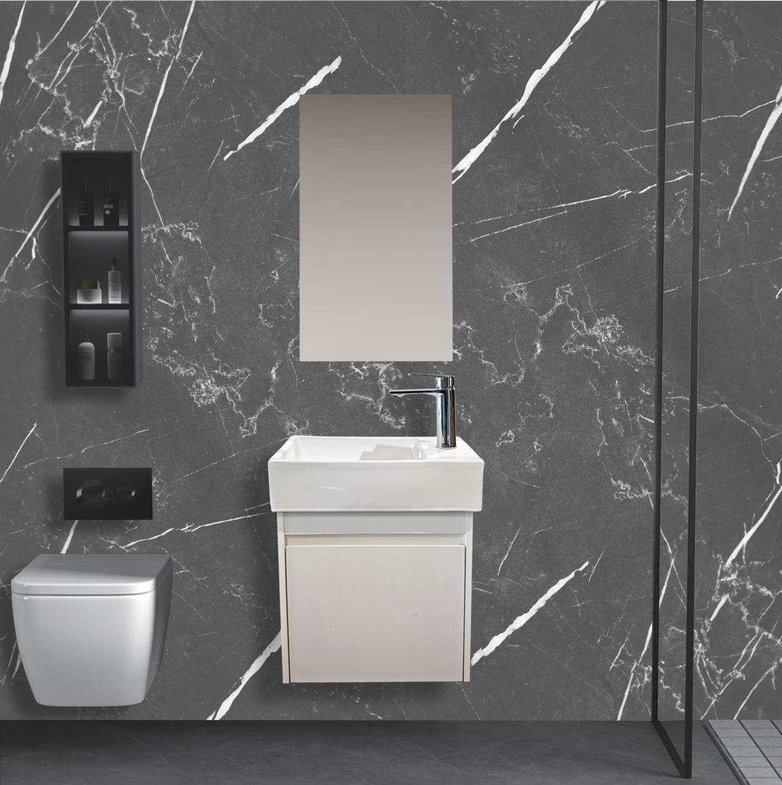 Σετ Επίπλου KAREN 45 cm χρ. ΛΕΥΚΟ 9SKAR045WH