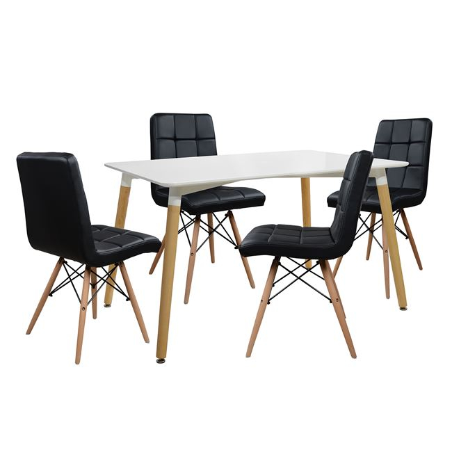 ΣΕΤ ΤΡΑΠΕΖΑΡΙΑ 5Τ ΤΡΑΠΕΖΙ MINIMAL 120Χ80-TWIST ΛΕΥΚΕΣ HM10080.01