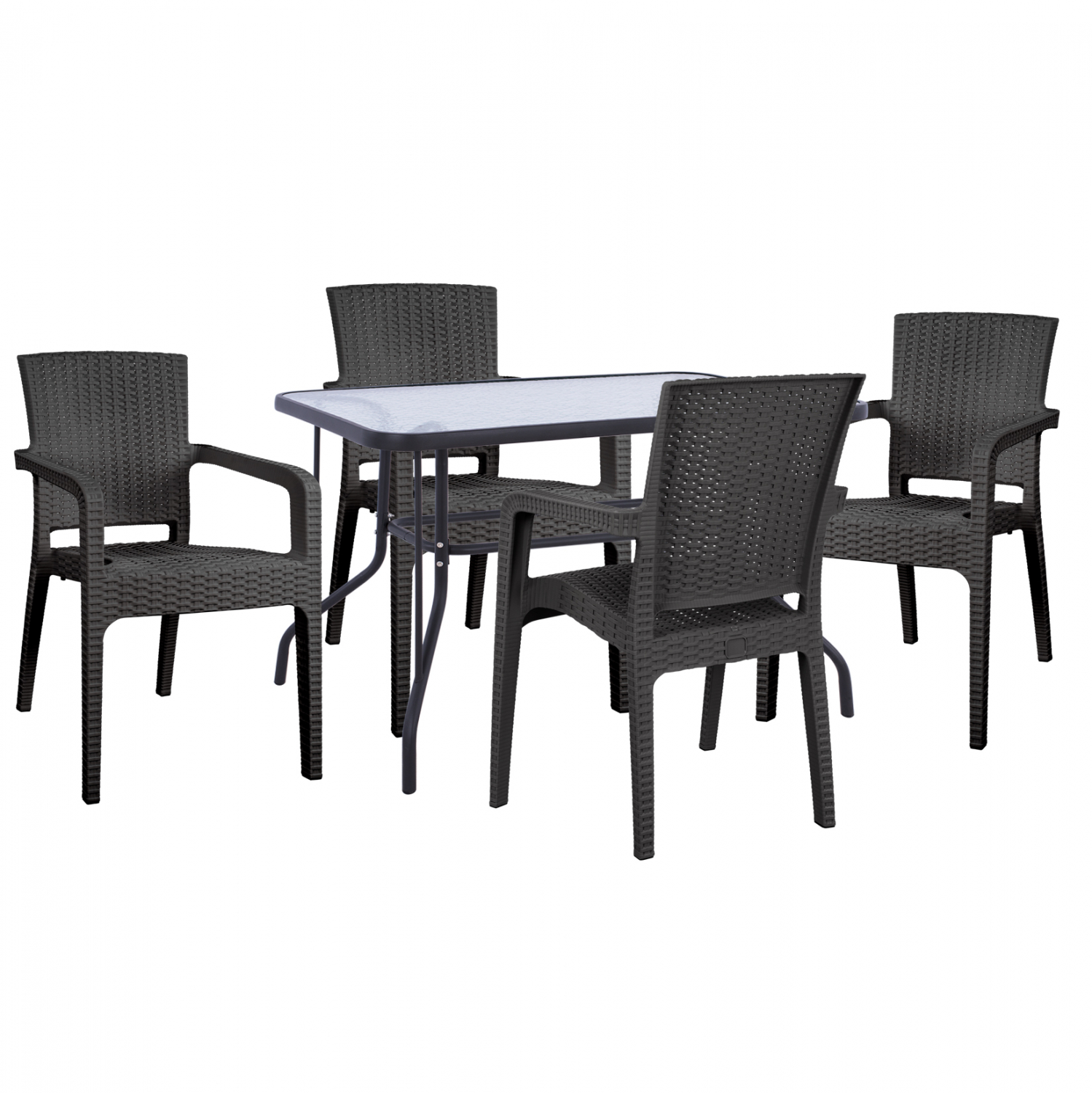 Intrahome ΣΕΤ ΤΡΑΠΕΖΑΡΙΑΣ 5ΤΜΧ ΤΡΑΠΕΖΙ 110Χ60 & ΠΟΛΥΘΡΟΝΑ ΑΛΟΤΥΜΙΝΙΟΥ NELSPRUICASABLANCALTCASABLANCAI ΓΚΡΙ intraho-0007543