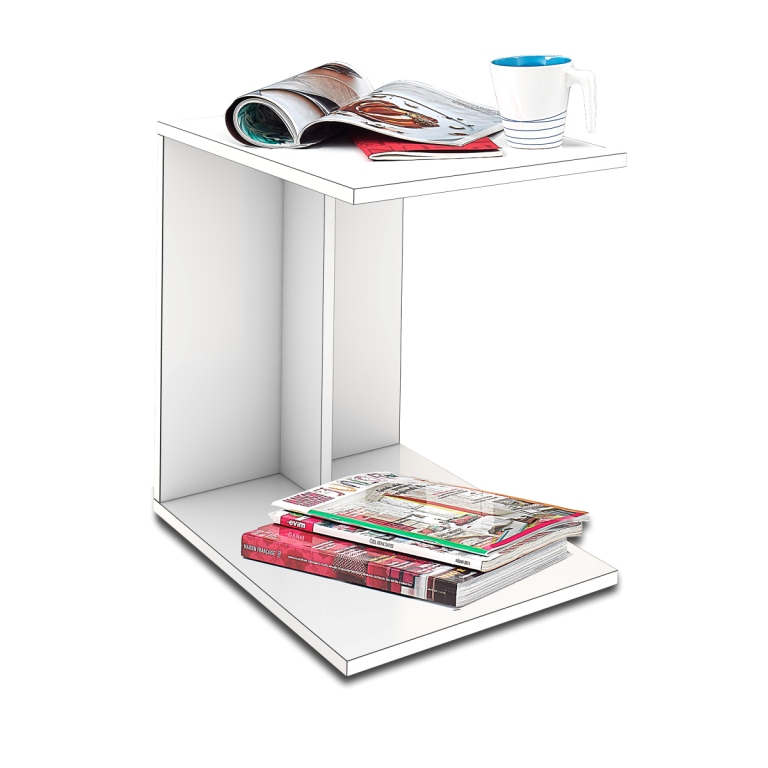 Fidelio ΤΡΑΠΕΖΑΚΙ (C-SHAPE) ΛΕΥΚΟΥλικό. Μοριοσανίδα με επένδυση μελαμίνης FIDELIO-FD-SHP108-W