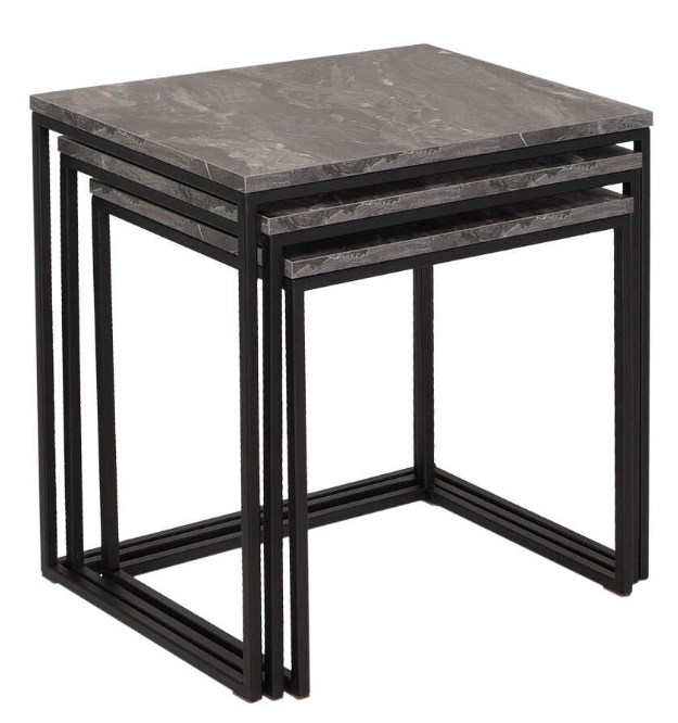 Lh-homefurniture Σετ τραπεζάκια Ζιγκον Μάρμαρο 55x47x40cm AD_SHP-933-QQ-1 Lh-homefurniture Σετ τραπεζάκια Ζιγκον Μάρμαρο 55x47x40cm AD_SHP-933-QQ-1