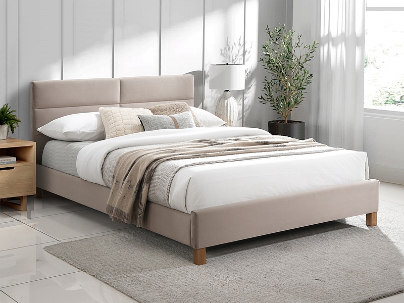 ŁÓŻKO SIERRA VELVET 120×200 KOLOR BEŻ/DĄB TAP. BLUVEL 28 DIOMMI-80-3857 ŁÓŻKO SIERRA VELVET 120×200 KOLOR BEŻ/DĄB TAP. BLUVEL 28 DIOMMI-80-3857