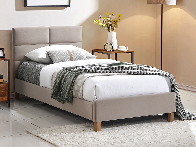 ŁÓŻKO SIERRA VELVET 90×200 KOLOR BEŻ/DĄB TAP. BLUVEL 28 DIOMMI-80-3783 ŁÓŻKO SIERRA VELVET 90×200 KOLOR BEŻ/DĄB TAP. BLUVEL 28 DIOMMI-80-3783