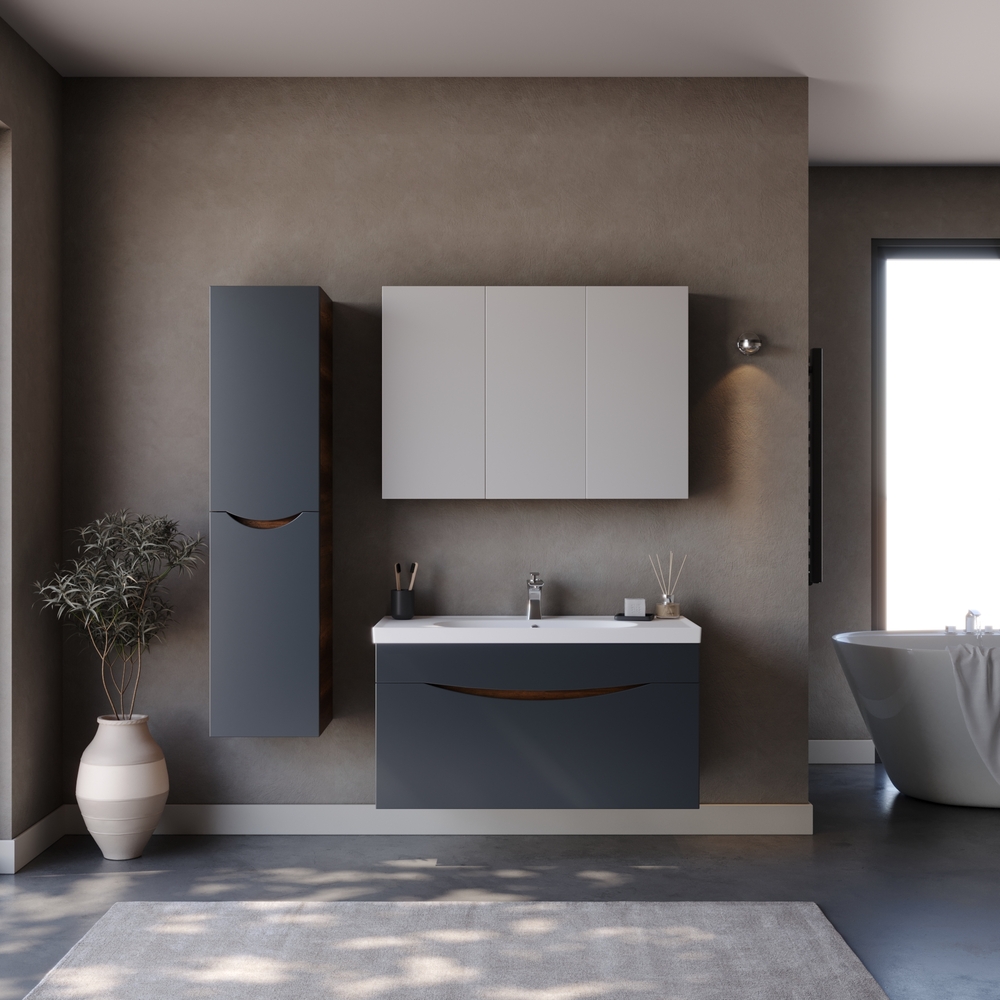 Σετ Έπιπλο Μπάνιου SMILE Ανθρακί / Barok MDF 18mm Λάκα 100 9SSMI100ABM 9SSMI100ABM Σετ Έπιπλο Μπάνιου SMILE Ανθρακί / Barok MDF 18mm Λάκα 100 9SSMI100ABM 9SSMI100ABM