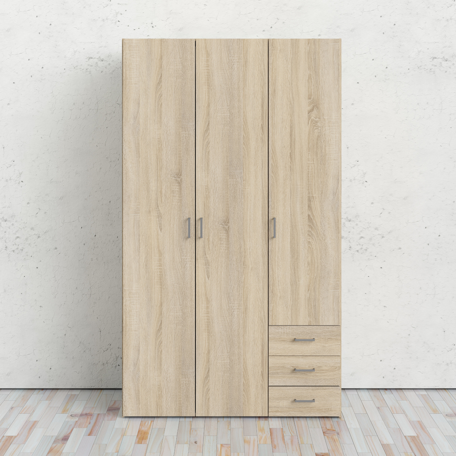 Insi Space ντουλάπα με 3 πόρτες και 3 συρτάρια 115,8×49,5×200,4εκ. Δρυς 0181.TV09 Insi Space ντουλάπα με 3 πόρτες και 3 συρτάρια 115,8×49,5×200,4εκ. Δρυς 0181.TV09