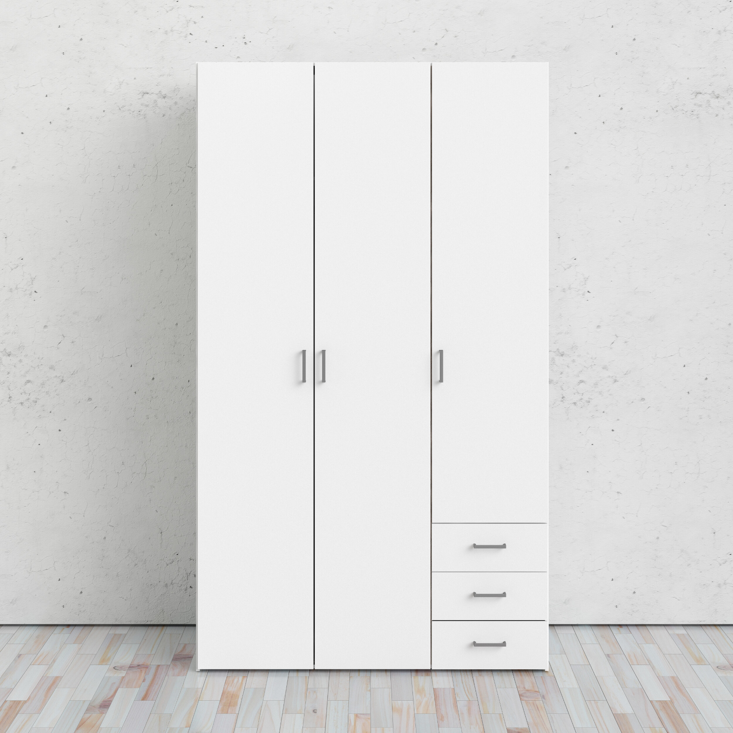 Insi Space ντουλάπα με 3 πόρτες και 3 συρτάρια 115,8×49,5×200,4εκ. Λευκό 0181.TV10 Insi Space ντουλάπα με 3 πόρτες και 3 συρτάρια 115,8×49,5×200,4εκ. Λευκό 0181.TV10