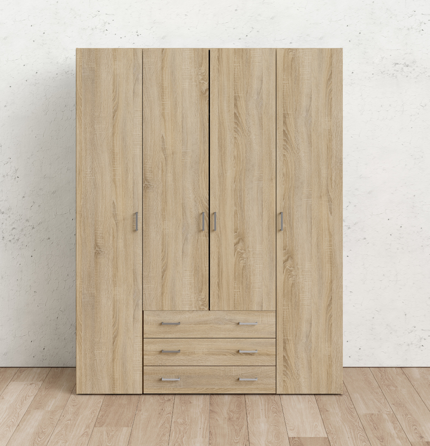 Insi Space ντουλάπα με 4 πόρτες και 3 συρτάρια 154×49,5×200,4εκ. Δρυς 0181.TV12 Insi Space ντουλάπα με 4 πόρτες και 3 συρτάρια 154×49,5×200,4εκ. Δρυς 0181.TV12