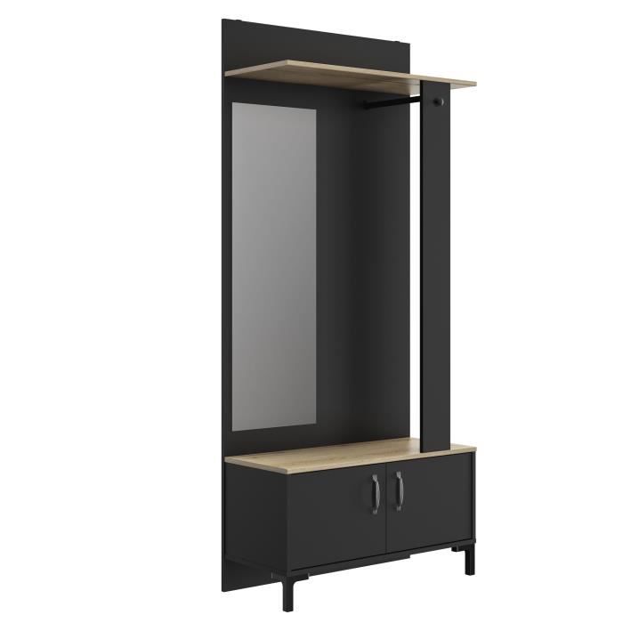 Insi Store Έπιπλο Εισόδου 81x37x190εκ. Μαύρο/Δρυς Sonoma 0151.GM42 Insi Store Έπιπλο Εισόδου 81x37x190εκ. Μαύρο/Δρυς Sonoma 0151.GM42