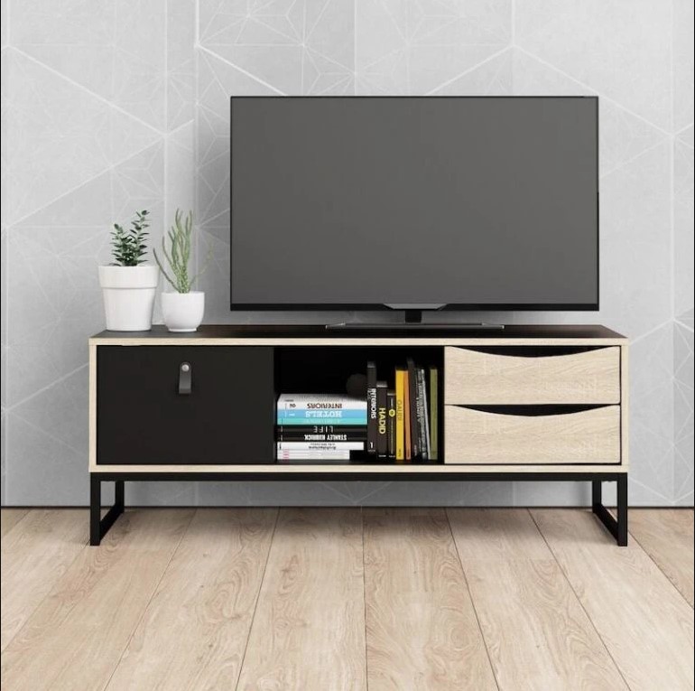 Insi Stubbe έπιπλο τηλεόρασης 117,20x40x45εκ. Μαύρο / Δρυς 015.TV06 Insi Stubbe έπιπλο τηλεόρασης 117,20x40x45εκ. Μαύρο / Δρυς 015.TV06