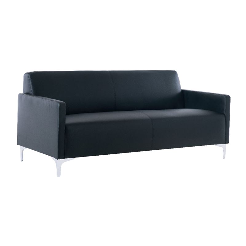 WOODWELL Ε948,32STYLE Καναπές Σαλονιού Καθιστικού 3Θέσιος, Pu Μαύρο K/D 164x71x72cm Ε948,32