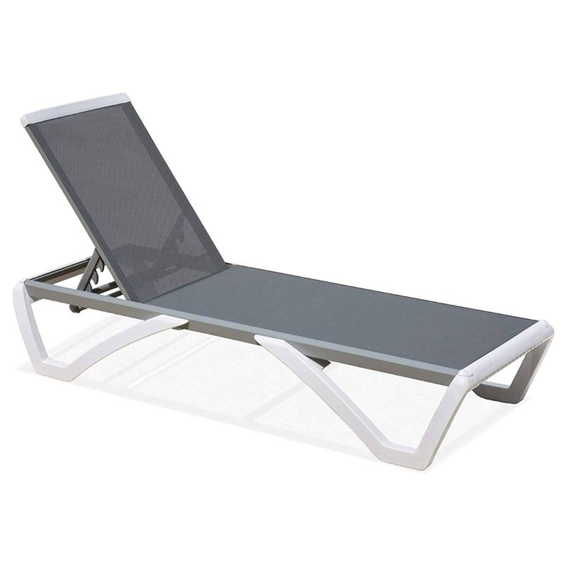 WOODWELL Ε3381SUMMER K/D Ξαπλώστρα Αλουμίνιο Ανθρακί, PP Άσπρο – Textilene Γκρι 69/58x196x31cm Ε3381 WOODWELL Ε3381SUMMER K/D Ξαπλώστρα Αλουμίνιο Ανθρακί, PP Άσπρο – Textilene Γκρι 69/58x196x31cm Ε3381